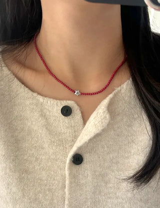 Silver Star Bead Necklace Bead Autumn Fashion Necklace
