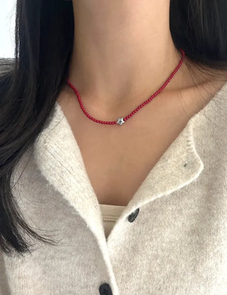 Silver Star Bead Necklace Bead Autumn Fashion Necklace