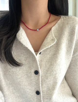 Silver Star Bead Necklace Bead Autumn Fashion Necklace