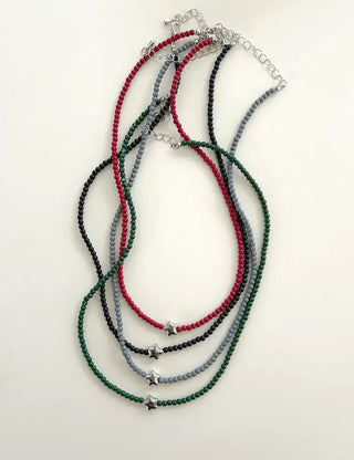 Silver Star Bead Necklace Bead Autumn Fashion Necklace