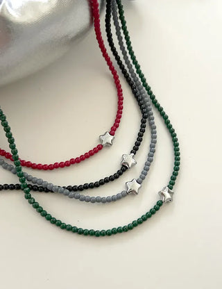 Silver Star Bead Necklace Bead Autumn Fashion Necklace