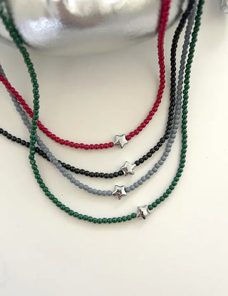 Silver Star Bead Necklace Bead Autumn Fashion Necklace