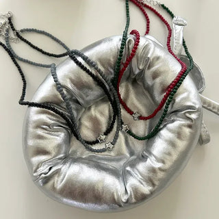 Silver Star Bead Necklace Bead Autumn Fashion Necklace