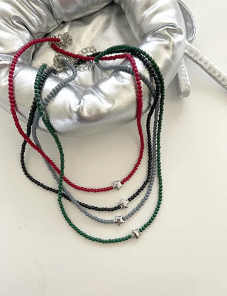 Silver Star Bead Necklace Bead Autumn Fashion Necklace