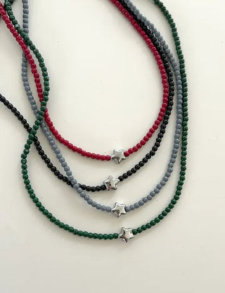Silver Star Bead Necklace Bead Autumn Fashion Necklace