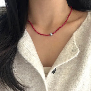 Silver Star Bead Necklace Bead Autumn Fashion Necklace