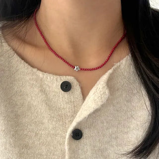 Silver Star Bead Necklace Bead Autumn Fashion Necklace