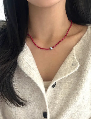 Silver Star Bead Necklace Bead Autumn Fashion Necklace