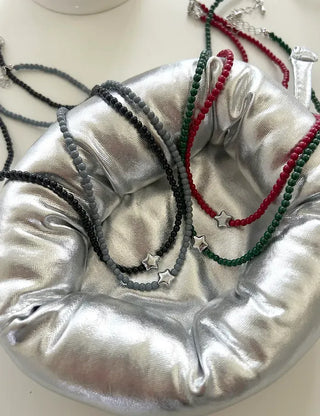 Silver Star Bead Necklace Bead Autumn Fashion Necklace