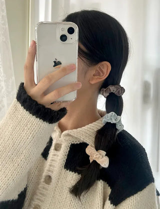 1+1 Slim Velvet Mini Scrunchie Set