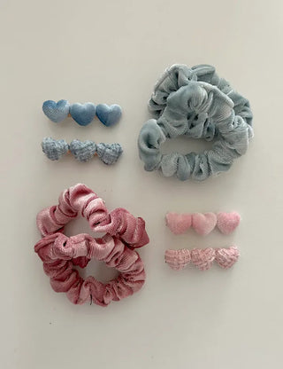 1+1 Slim Velvet Mini Scrunchie Set