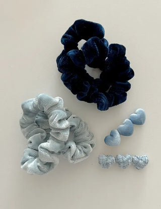 1+1 Slim Velvet Mini Scrunchie Set