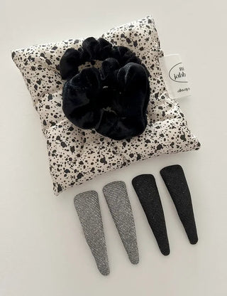 1+1 Slim Velvet Mini Scrunchie Set