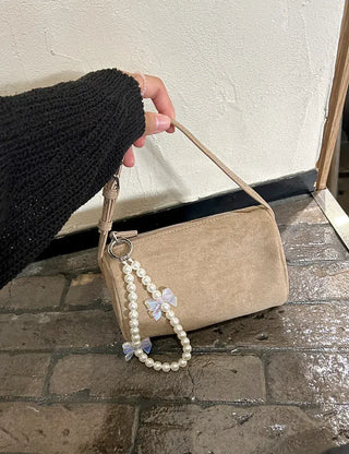 Petit Ribbon Bag Keyring Pearl Bead Strap Keyholder
