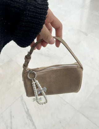 Petit Ribbon Bag Keyring Pearl Bead Strap Keyholder