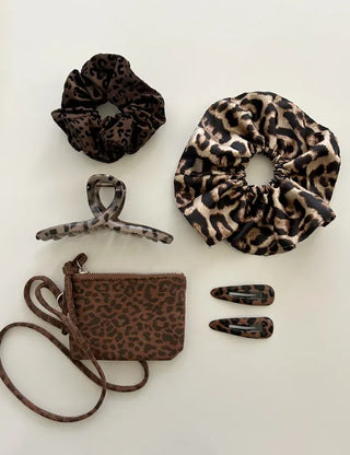 Giant Twist Hair Clip Matte Leopard Print Updo