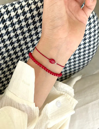 925 Silver Bracelet Gemstone Silver Ball Elastic Band Women's String Bracelet