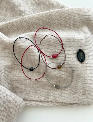 925 Silver Bracelet Gemstone Silver Ball Elastic Band Women's String Bracelet