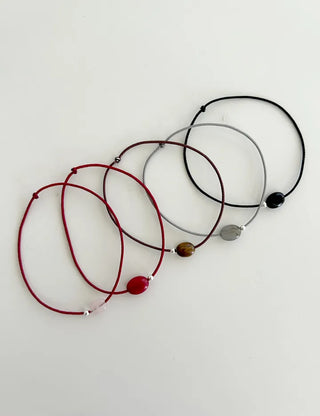 925 Silver Bracelet Gemstone Silver Ball Elastic Band Women's String Bracelet