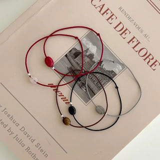 925 Silver Bracelet Gemstone Silver Ball Elastic Band Women's String Bracelet