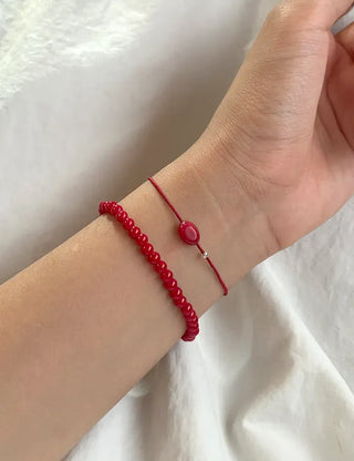 925 Silver Bracelet Gemstone Silver Ball Elastic Band Women's String Bracelet