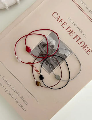 925 Silver Bracelet Gemstone Silver Ball Elastic Band Women's String Bracelet
