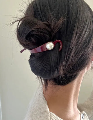 Long clip updo pearl hairpin hair clip