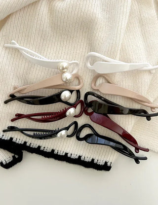 Long clip updo pearl hairpin hair clip