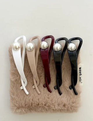 Long clip updo pearl hairpin hair clip