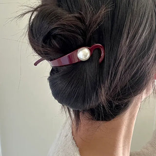 Long clip updo pearl hairpin hair clip