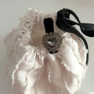 Piece Pendant Cubic Pearl Velvet Mini Hair Clip