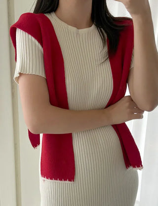 Gold Button Wool Knit Shoulder Shawl Women's Autumn Cardigan Shawl