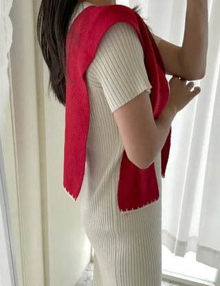 Gold Button Wool Knit Shoulder Shawl Women's Autumn Cardigan Shawl