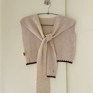 Gold Button Wool Knit Shoulder Shawl Women's Autumn Cardigan Shawl