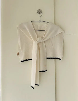 Gold Button Wool Knit Shoulder Shawl Women's Autumn Cardigan Shawl