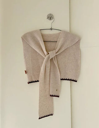 Gold Button Wool Knit Shoulder Shawl Women's Autumn Cardigan Shawl