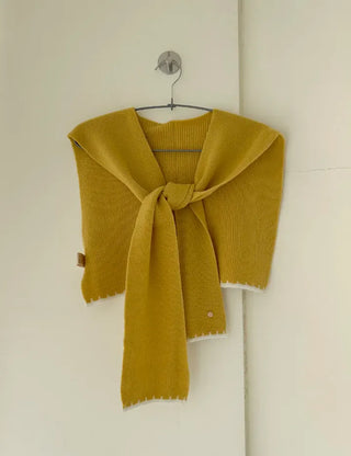 Gold Button Wool Knit Shoulder Shawl Women's Autumn Cardigan Shawl