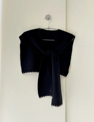 Gold Button Wool Knit Shoulder Shawl Women's Autumn Cardigan Shawl