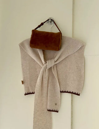 Gold Button Wool Knit Shoulder Shawl Women's Autumn Cardigan Shawl