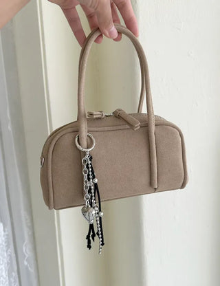 Suede Tassel Keyring Heart Keyholder Bag Charm Decoration
