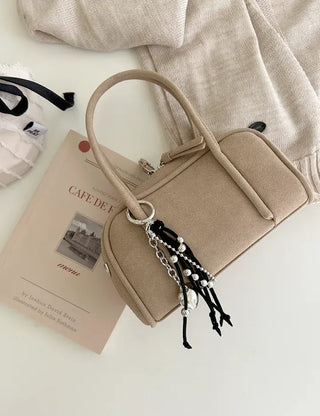 Suede Tassel Keyring Heart Keyholder Bag Charm Decoration
