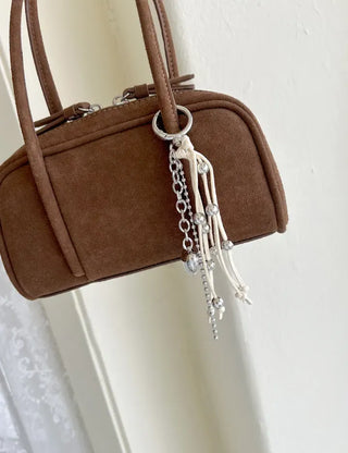 Suede Tassel Keyring Heart Keyholder Bag Charm Decoration