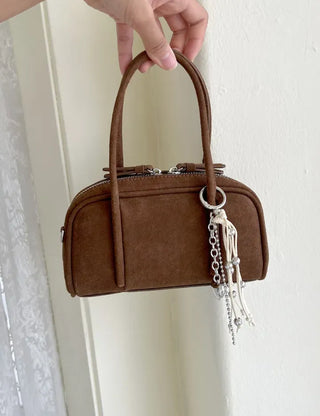 Suede Tassel Keyring Heart Keyholder Bag Charm Decoration