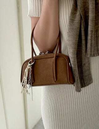 Suede Tassel Keyring Heart Keyholder Bag Charm Decoration
