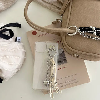 Suede Tassel Keyring Heart Keyholder Bag Charm Decoration