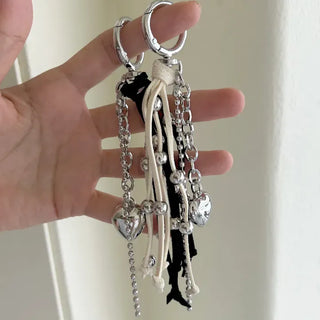 Suede Tassel Keyring Heart Keyholder Bag Charm Decoration
