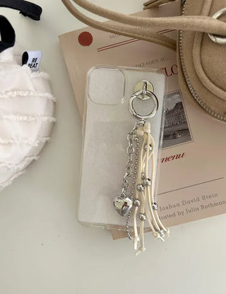 Suede Tassel Keyring Heart Keyholder Bag Charm Decoration