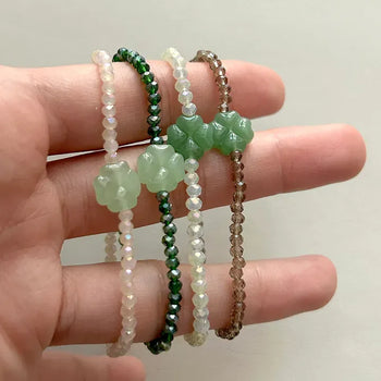 Mary Shop Bead Bracelet Four-Leaf Clover Handmade Women's