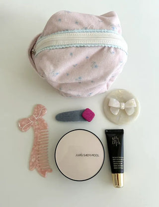 Merry Shop Ribbon Hand Mirror Marble Leopard Print Premium Portable Mini