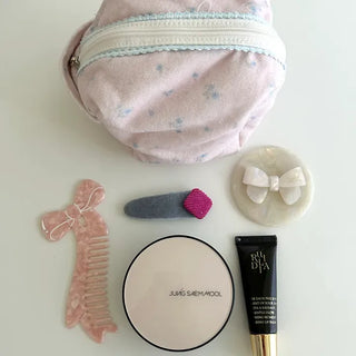 Merry Shop Ribbon Hand Mirror Marble Leopard Print Premium Portable Mini